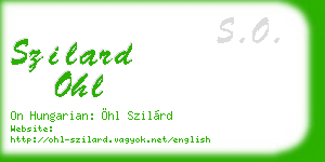 szilard ohl business card
