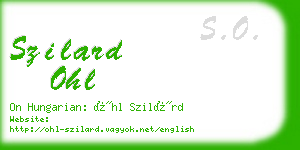 szilard ohl business card